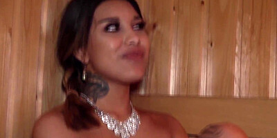 Desi babe moves pussy on penis in sauna