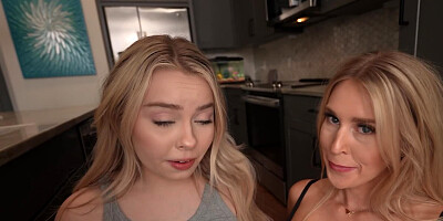 Haley Spades and Sarah Taylor sharing dick in threesome