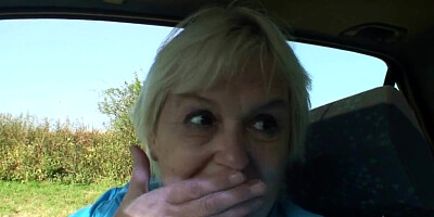 80 year old granny is hitchhiking and pays with a blowjob