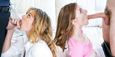 Slender girls share naughty foursome in home kinks