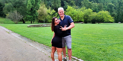 Amazing brunette sits on guy's face and gets fucked from behind