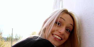 Portuguese chick is ready to get fucked on the street