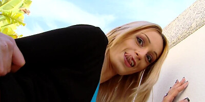 Portuguese chick is ready to get fucked on the street