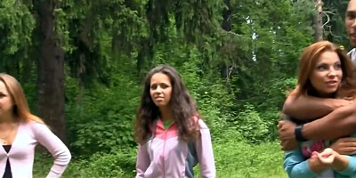 Cuties with pretty faces came to picnic with men to get it on