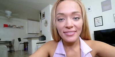 Petite blonde minx adores sucking stepbrother's thick weenie
