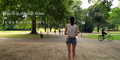 Jeny Smith walks the streets naked with only painted pants