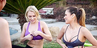 Lesbian Workout In The Yoga Camp