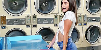 Bubble Butt Brunette Mae Milano Gets Fucked In The Laundromat By Friends Stepbrother