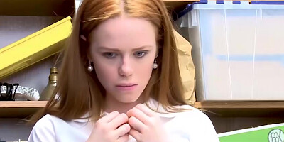 Cute Irish redhead amateur shoplifter rough fucked