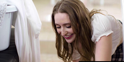 GIRLSWAY - Pervert teen 18+ Laney Grey Disciplines Her Stuck Stepmom Cory Chase For Being Too Nosy