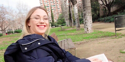 Blonde In Pantyhose Fucks In Public Pov