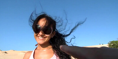 Amanda and Malli Abdallah get naughty on the beach