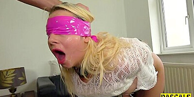 Ball-gagged Bdsm Sub Blonde Shagged