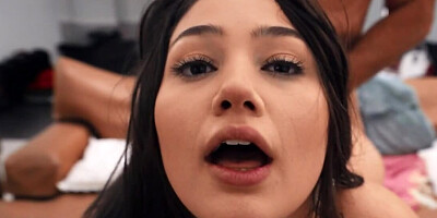 POV curvaceous young girl is banged for Xmas holidays by daddy