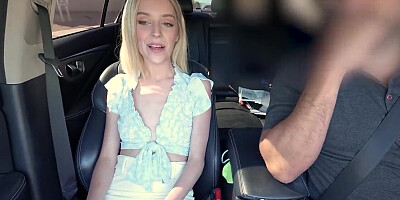 Petite blonde is picked up and used on the casting couch