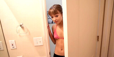 Leila Cove sucking her stepbrother in point of view