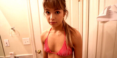 Leila Cove sucking her stepbrother in point of view