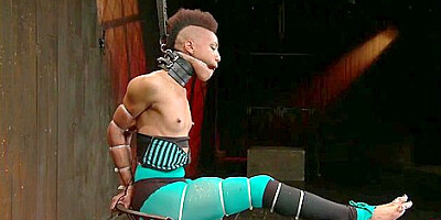 Claire Adams And Nikki Darling - Ebony Bound In Device Butt Pounded