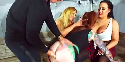 Three Milfs Caught Smoking Suck A Cock