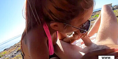 Cute Amateur Thai Teen 18+ Cherry Has To Fuck A Big White Cock At The Beach