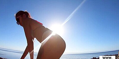 Cute Amateur Thai Teen 18+ Cherry Has To Fuck A Big White Cock At The Beach