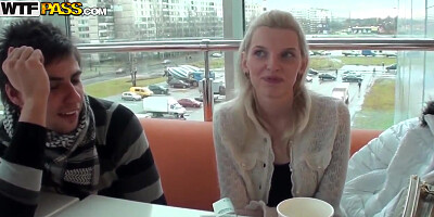 Tight ass blonde Kamila takes on two cocks in pov