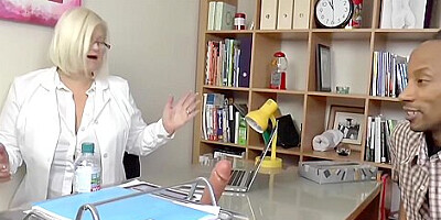 Doctor Gilf With Big Tits Impaled Deep On Hard Black Dick