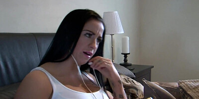 Gorgeous brunette babe with big tits gets banged