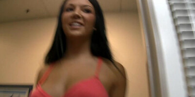 Busty gal sucks my dick and fucks