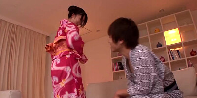 Cute Japanese teen Nanami fucked and facialed wearing kimono