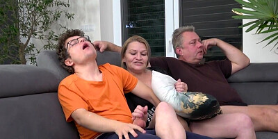 Chubby granny is left all alone with the step nephew
