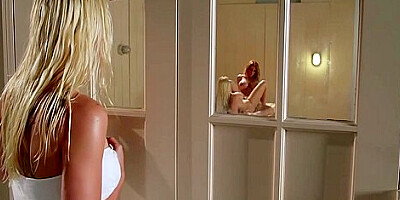 Alyssa Lynn And Alena Croft In Scissoring In The Sauna