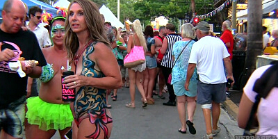 Nude Girls With Only Body Paint Out In Public On The Streets Of Fantasy Fest 2018 Key West Florida - NebraskaCoeds