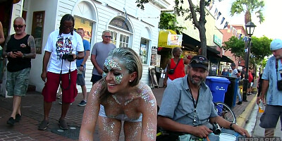 Nude Girls With Only Body Paint Out In Public On The Streets Of Fantasy Fest 2018 Key West Florida - NebraskaCoeds