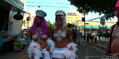 Nude Girls With Only Body Paint Out In Public On The Streets Of Fantasy Fest 2018 Key West Florida - NebraskaCoeds