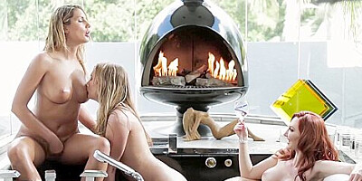 Raunchy Lesbian Babes Have A Massive Orgy Fuck Fest Party