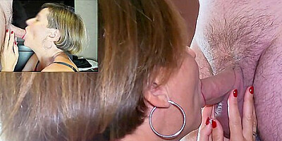 4k - Milf With Red Lipstick Gives Delicious Blowjob And Takes Huge Facial In Double View