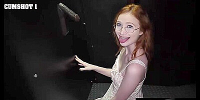 Redhead Hot Nerdy Babe Goes To The Gloryhole