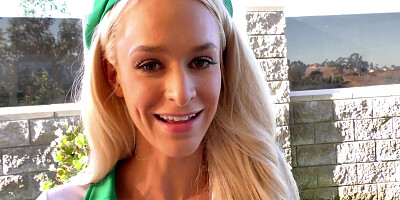 Blonde Girl Scout Lets Lucky Older Guy Taste Her Cookies