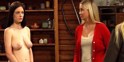 Bound Lesbian Slave Prepared To Be Whipped By Dominant Mistress