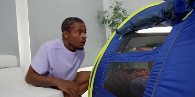 Penelope Kay And Lucy Doll - Sneaky Butt Flap Tent Fucking