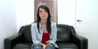 Cute and pretty brunette babe, Natalie Heart, came for an audition