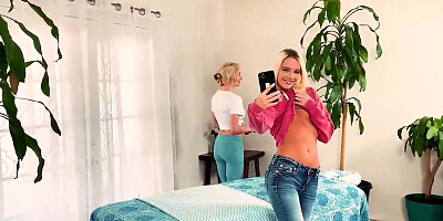 Lesbian masseuse with big tits implicates girl in sex