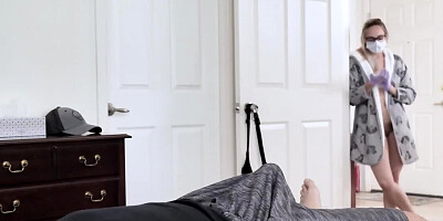 Germaphobic girl with glasses becomes so horny that sucks dick