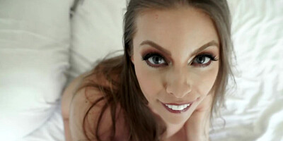 Beautiful chick sucks big pecker and then she gets fucked doggystyle