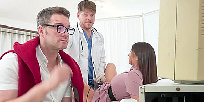 Tru Kait, Michael Fly And Tommy Woods - Sizzling Brunette Gets Fucked With Her Panties On