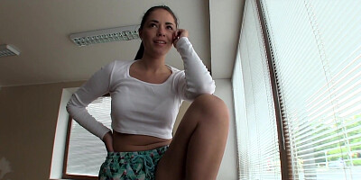 Super Cute Young student 18+ Trying To Open A Gym Gets Fucked By A Huge Cock