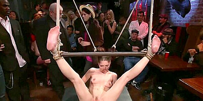 Suspended Petite Babe Public Banged With James Deen And Jessi Palmer