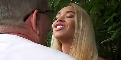 Busty Teen 18+ Gets Wet And Sucks Grandpa