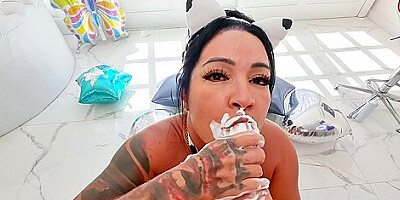 Monica Santhiago - Big Booty Babe Gets Creamy Butthole Banana Split Bef